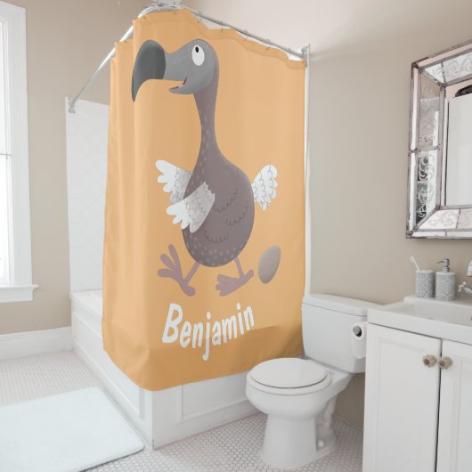 Funny dodo bird cartoon illustratie douchegordijn (In situ)