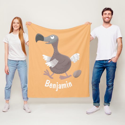 Funny dodo bird cartoon illustratie fleece deken (In situ)
