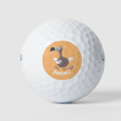 Funny dodo bird cartoon illustratie golfballen (Voorkant)