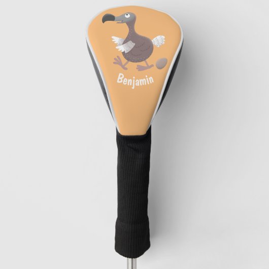 Funny dodo bird cartoon illustratie golfheadcover (Voorkant)