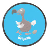 Funny dodo bird cartoon illustratie hockey puck (Voorkant)