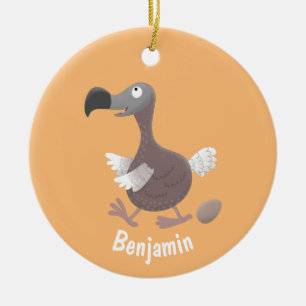 Funny dodo bird cartoon illustratie keramisch ornament