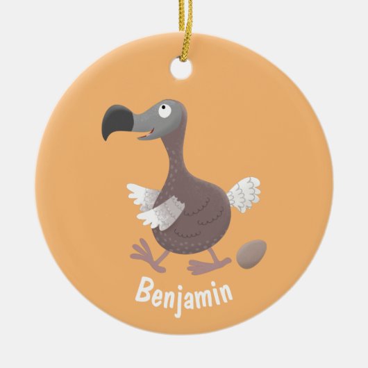 Funny dodo bird cartoon illustratie keramisch ornament (Voorkant)