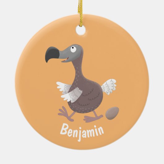 Funny dodo bird cartoon illustratie keramisch ornament (Achterkant)