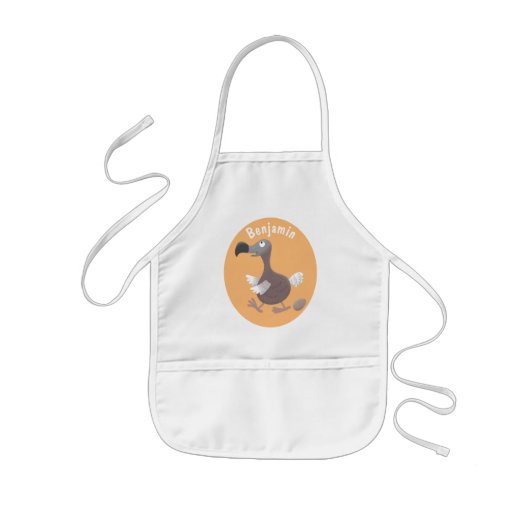 Funny dodo bird cartoon illustratie kinder schort (Voorkant)