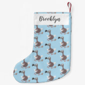 Funny dodo bird cartoon illustratie kleine kerstsok (Achterkant)