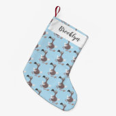 Funny dodo bird cartoon illustratie kleine kerstsok (Voorkant (Hangend))