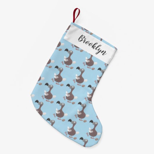 Funny dodo bird cartoon illustratie kleine kerstsok (Voorkant (Hangend))