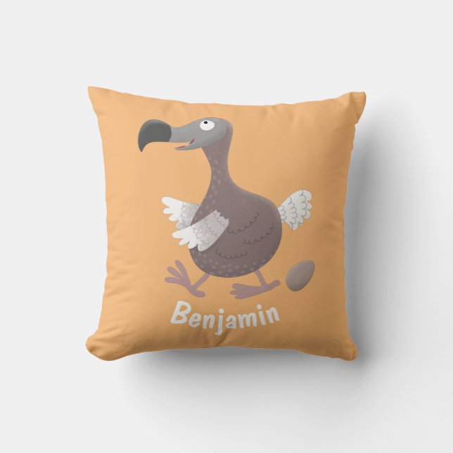 Funny dodo bird cartoon illustratie kussen (Voorkant)