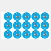 Funny dodo bird cartoon illustratie labels (Vel)