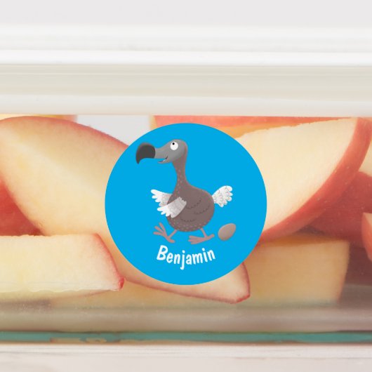 Funny dodo bird cartoon illustratie labels (Aangebracht)