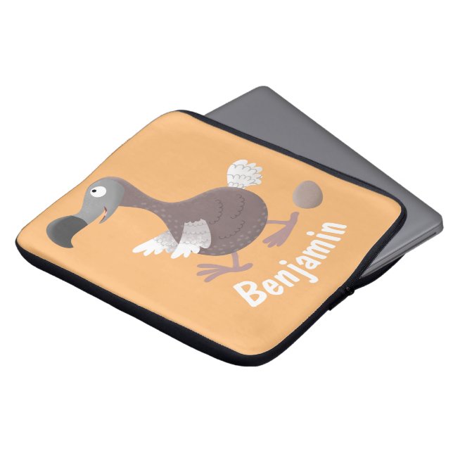 Funny dodo bird cartoon illustratie laptop sleeve (Voorkant top)