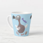 Funny dodo bird cartoon illustratie latte mok (Linkerhoek)