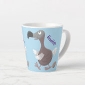 Funny dodo bird cartoon illustratie latte mok (Rechterhoek)