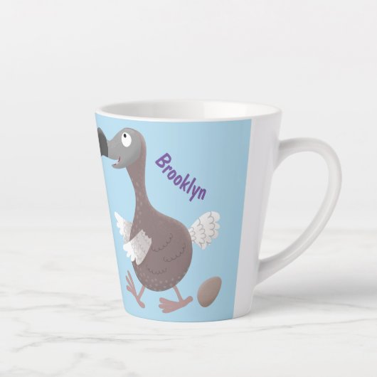 Funny dodo bird cartoon illustratie latte mok (Rechts)