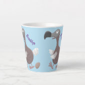 Funny dodo bird cartoon illustratie latte mok (Voorkant)