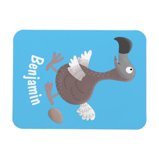 Funny dodo bird cartoon illustratie magneet (Horizontaal)