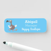 Funny dodo bird cartoon illustratie naamplaatje (In situ)