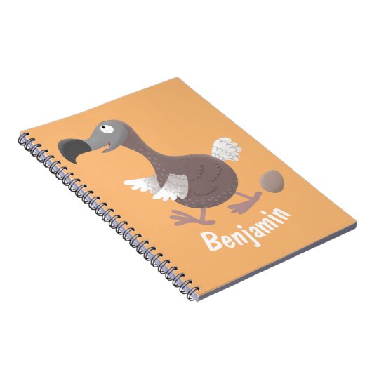 Funny dodo bird cartoon illustratie notitieboek (Rechterzijde)