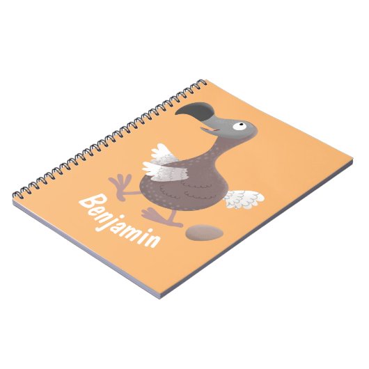 Funny dodo bird cartoon illustratie notitieboek (Linkerzijde)