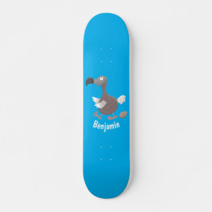 Funny dodo bird cartoon illustratie persoonlijk skateboard