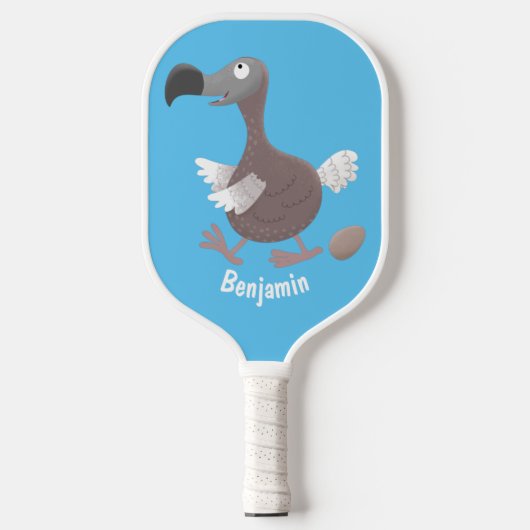 Funny dodo bird cartoon illustratie pickleball paddle (Voorkant)
