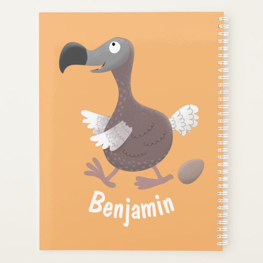 Funny dodo bird cartoon illustratie planner (Achterkant)