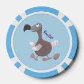 Funny dodo bird cartoon illustratie poker chips (Achterkant)
