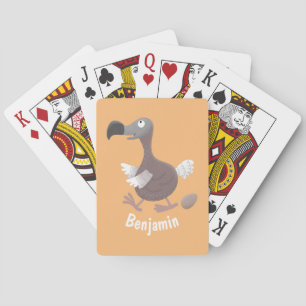 Funny dodo bird cartoon illustratie pokerkaarten