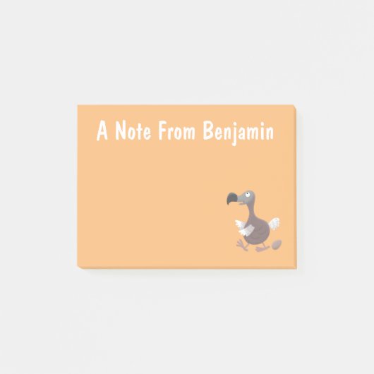 Funny dodo bird cartoon illustratie post-it® notes (Voorkant)