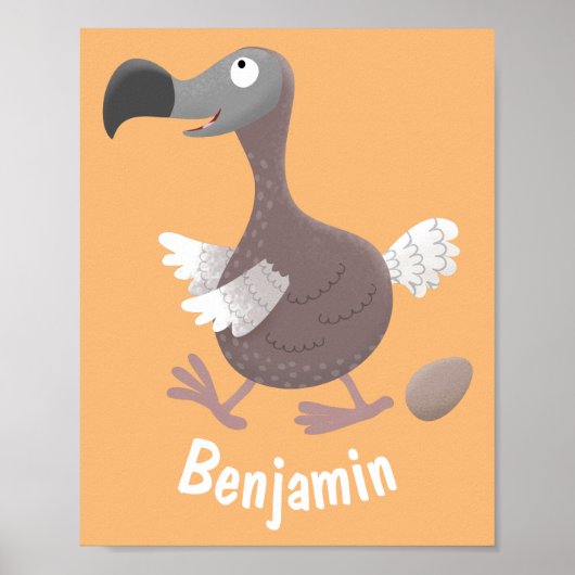 Funny dodo bird cartoon illustratie poster (Voorkant)