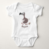 Funny dodo bird cartoon illustratie romper (Voorkant)