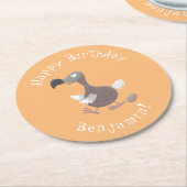 Funny dodo bird cartoon illustratie ronde kartonnen onderzetter (Gebogen)