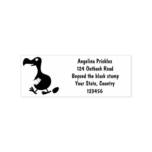 Funny dodo bird cartoon illustratie rubberstempel (Afrduk)