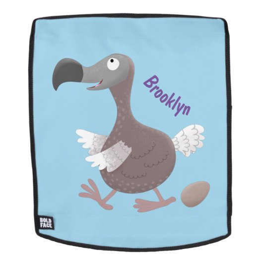 Funny dodo bird cartoon illustratie rugtassen (Verwijderbaar gezicht)