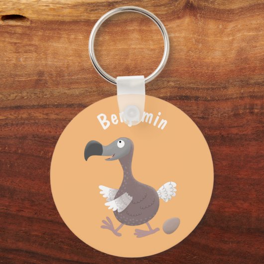 Funny dodo bird cartoon illustratie sleutelhanger (Voorkant)