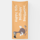 Funny dodo bird cartoon illustratie spandoek (Verticaal)