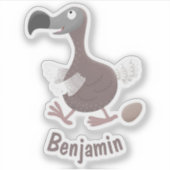 Funny dodo bird cartoon illustratie sticker (Voorkant)