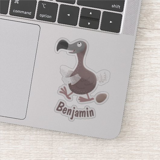 Funny dodo bird cartoon illustratie sticker (Detail)