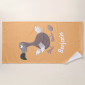 Funny dodo bird cartoon illustratie strandlaken (Voorkant)