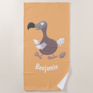 Funny dodo bird cartoon illustratie strandlaken