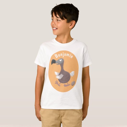 Funny dodo bird cartoon illustratie t-shirt (Voorkant volledig)