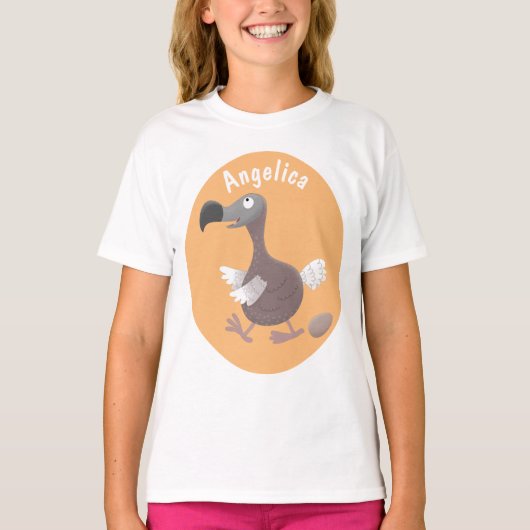 Funny dodo bird cartoon illustratie t-shirt (Voorkant)