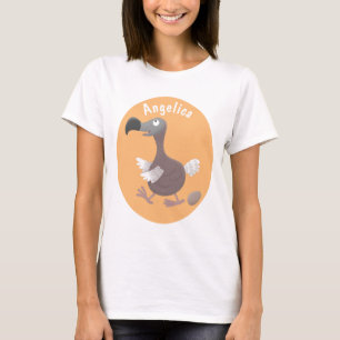 Funny dodo bird cartoon illustratie t-shirt