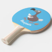 Funny dodo bird cartoon illustratie tafeltennisbatje (Voorkant Gekanteld)