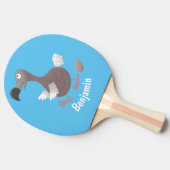 Funny dodo bird cartoon illustratie tafeltennisbatje (Zijkant)
