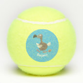 Funny dodo bird cartoon illustratie tennisballen (Achterkant)