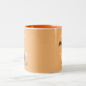 Funny dodo bird cartoon illustratie tweekleurige koffiemok (Center)