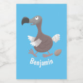 Funny dodo bird cartoon illustratie voedselcontainer etiket (Enkel label)