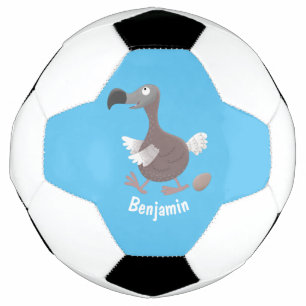 Funny dodo bird cartoon illustratie voetbal